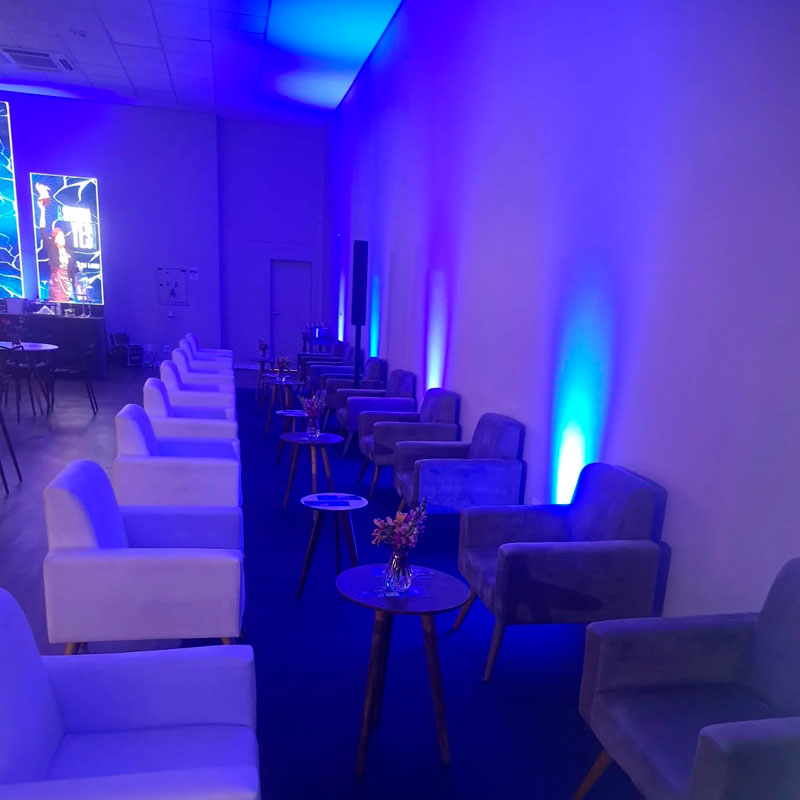 Palco com iluminação